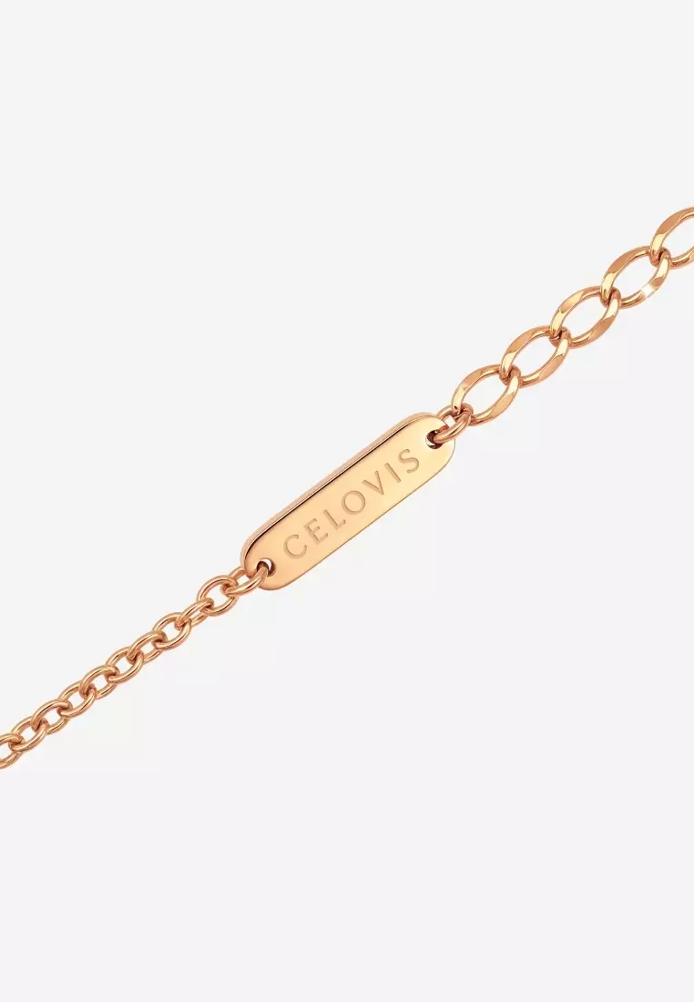 Adessa Interlocking with 5A Grade Cubic Zirconia Necklace in Rose Gold