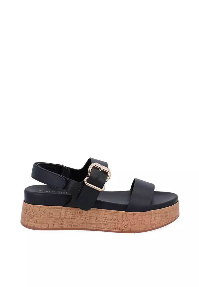 Discount on Carlo Rino  shoes - SKU: Black Terra Platform Sandals