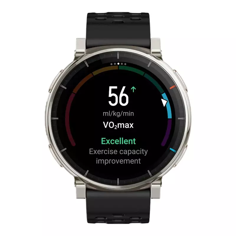 Jam Tangan Unisex Amazfit Active 3 Premium A2559-SILVER Smartwatch 45mm AMOLED Apex Silver Black Silicone Strap