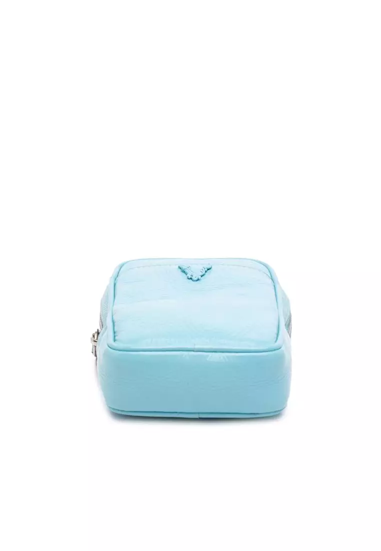 Pre-Loved Versace Textured Leather Virtus Neck Pouch Crossbody