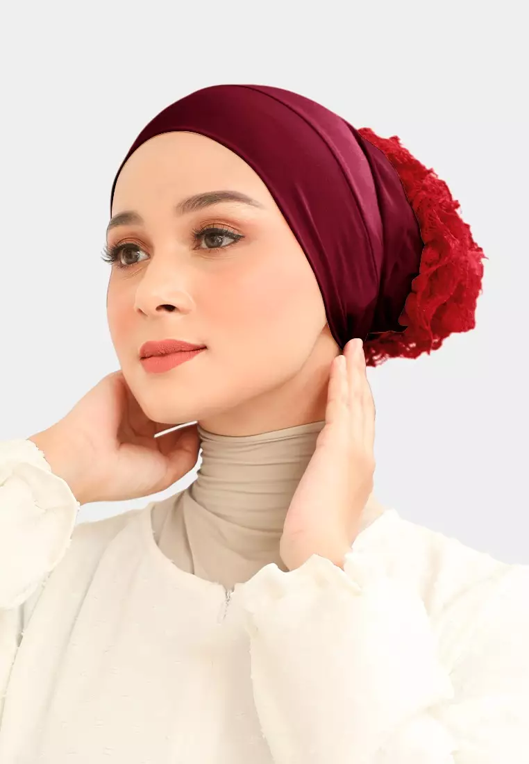 Ciput Hijab Brukat Inner Turkey Brocade - Velvet Red