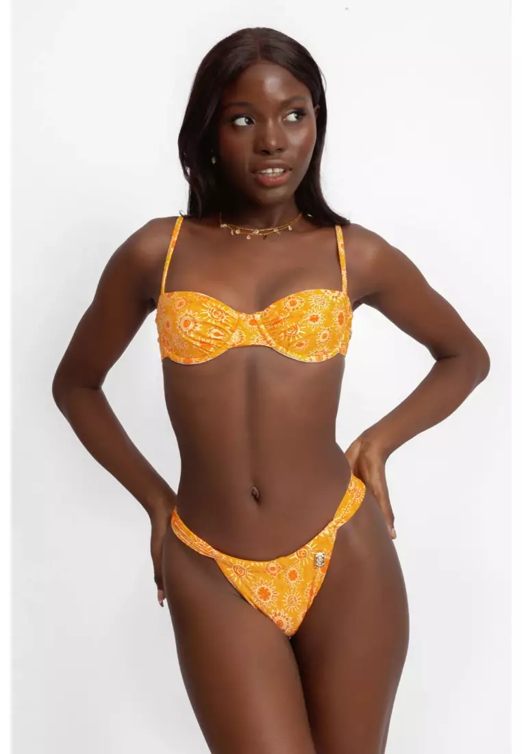 Yellow underwire bikini top sale