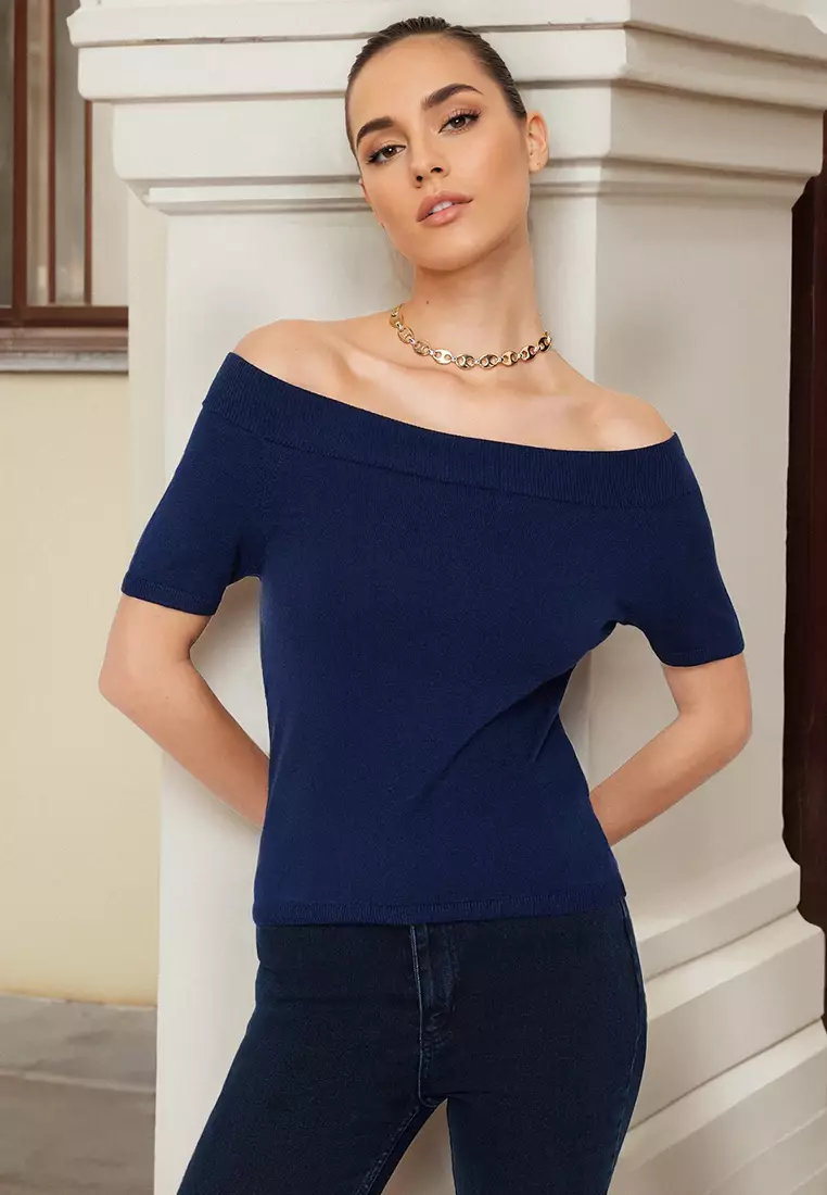 Off Shoulder Short Sleeves Jumper