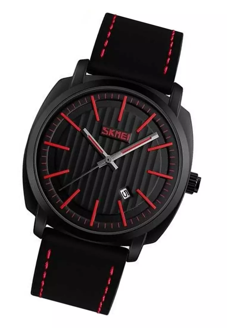 Jam Tangan Kasual Analog Pria Waterproof 30m Strap Tali Material PU Leather EL18 ORIGINAL