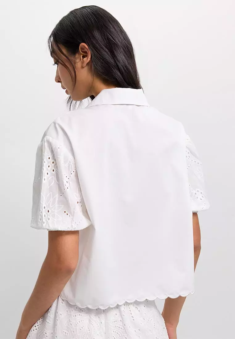 Eyelet Sleeve Top