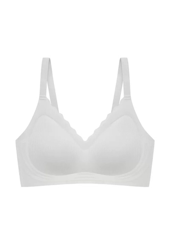 Kiss & Tell grey Delia Seamless Wireless Comfortable Push Up Support Bra in Grey 8D226USA3FEE76GS_1