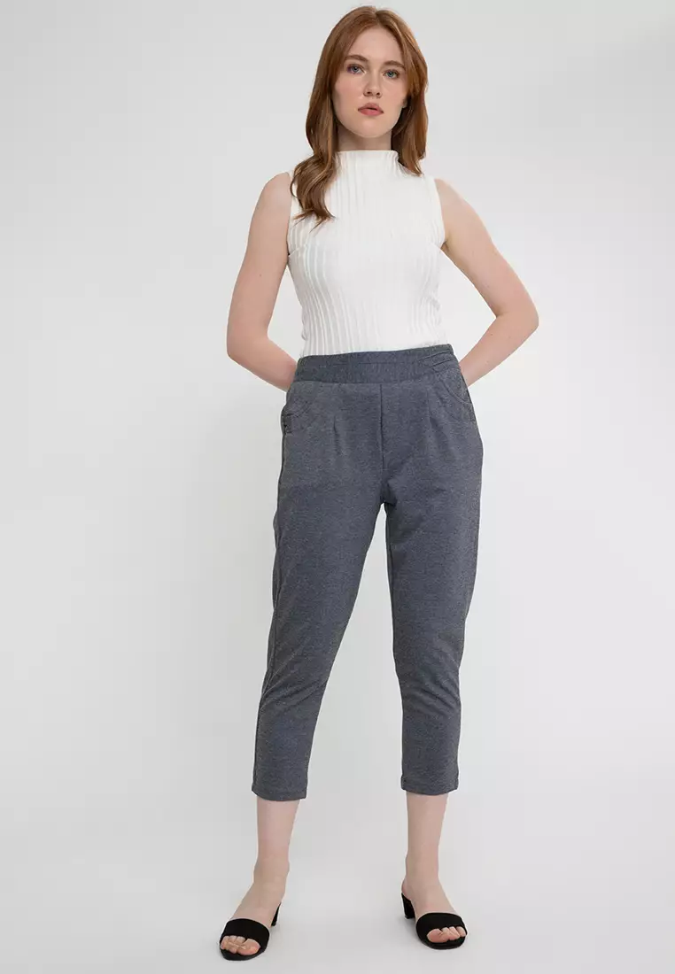 Buy Krizia Cotton Blend Straight Cut Ultra Stretch Pants With