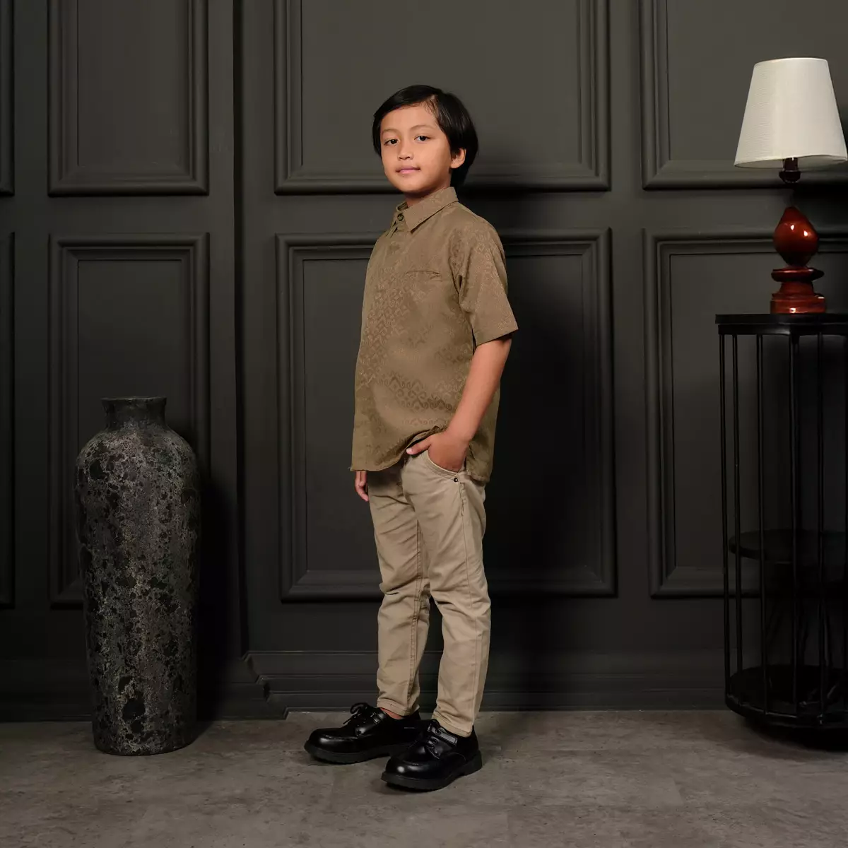 ZM Zaskia Mecca - Kaden Tan Kemeja Anak Koko Pria Anak - Teman Serumpun - Edisi Kamboja