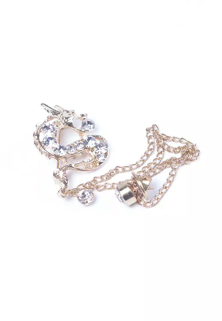 Houseofcuff lapel pin brooch bros untuk jas RANTAI GOLD FF