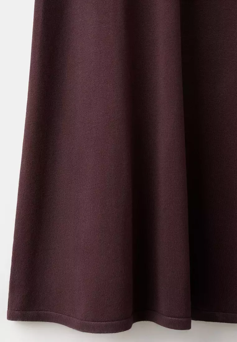 Perkins-Neck Knitted Dress