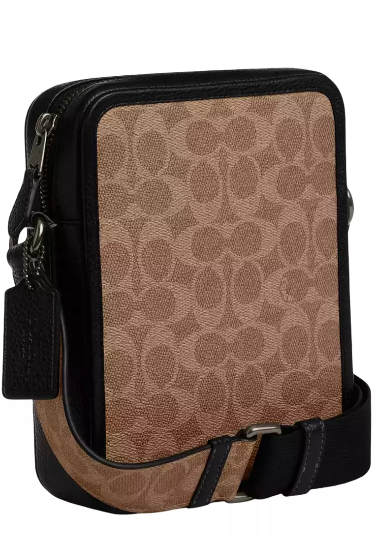 Coach Sullivan Crossbody Bag In Signature Canvas - Tan/ Black 