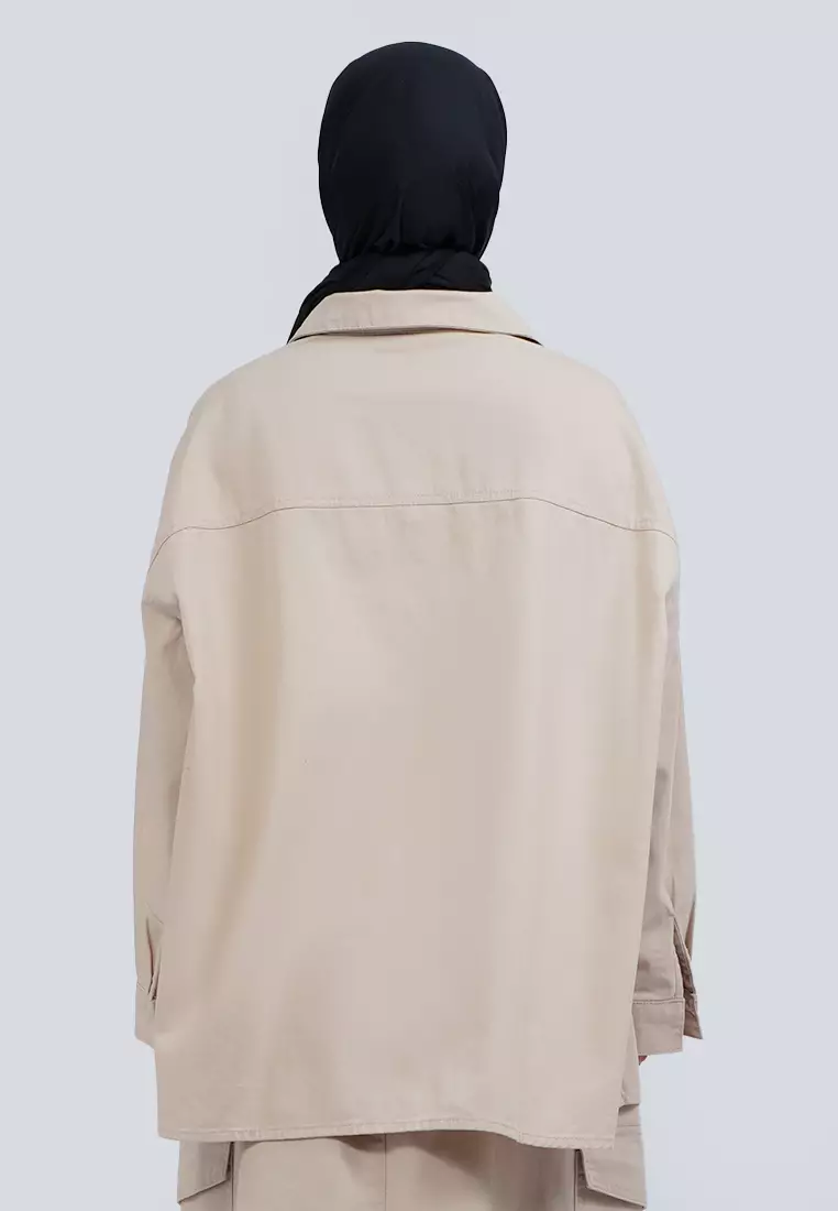 OVERSIZED DENIM TOPS WITH POCKET A022