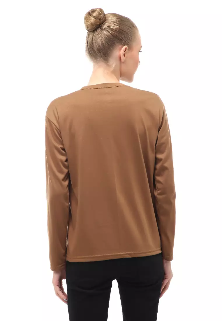 Dreama Kaos Oversized Long Sleeves Atasan Wanita Relaxed Fit - Mopan Blessed