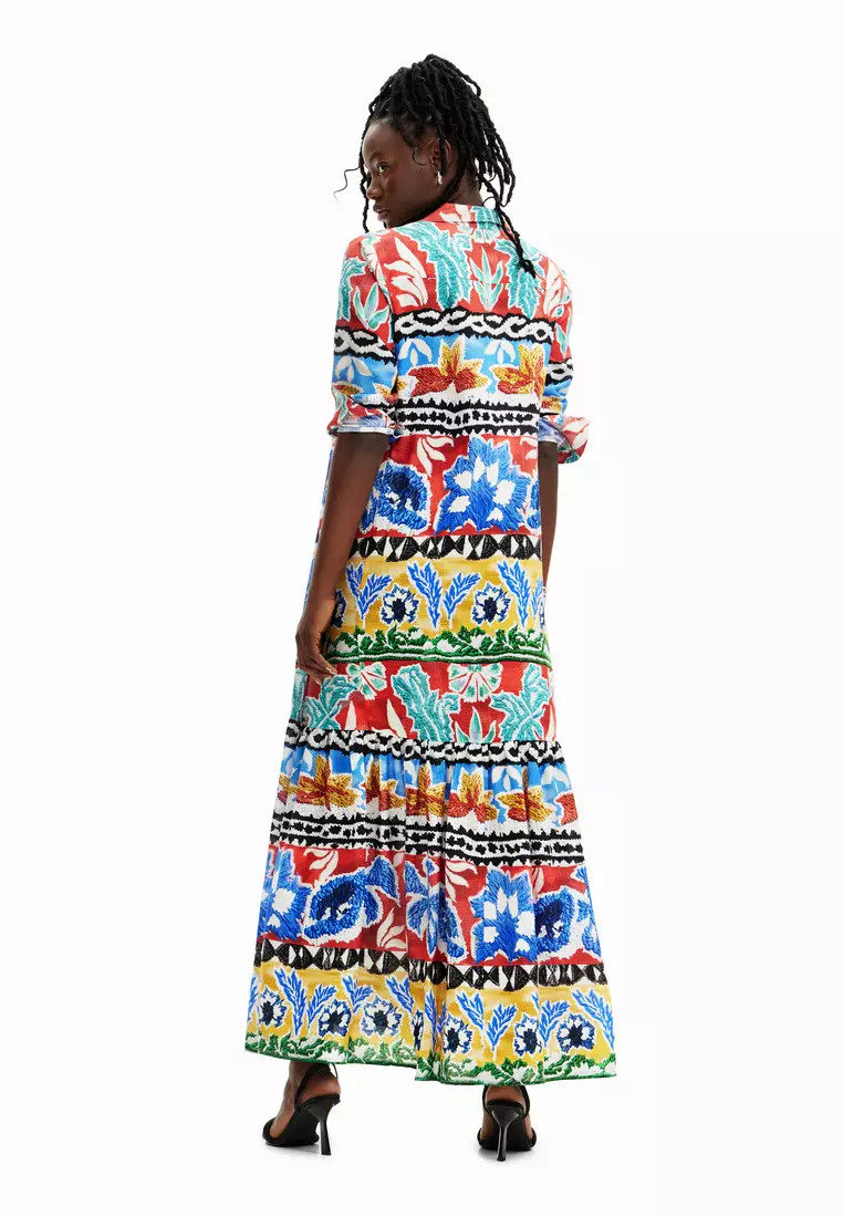 Stella Jean long ethnic shirt dress 