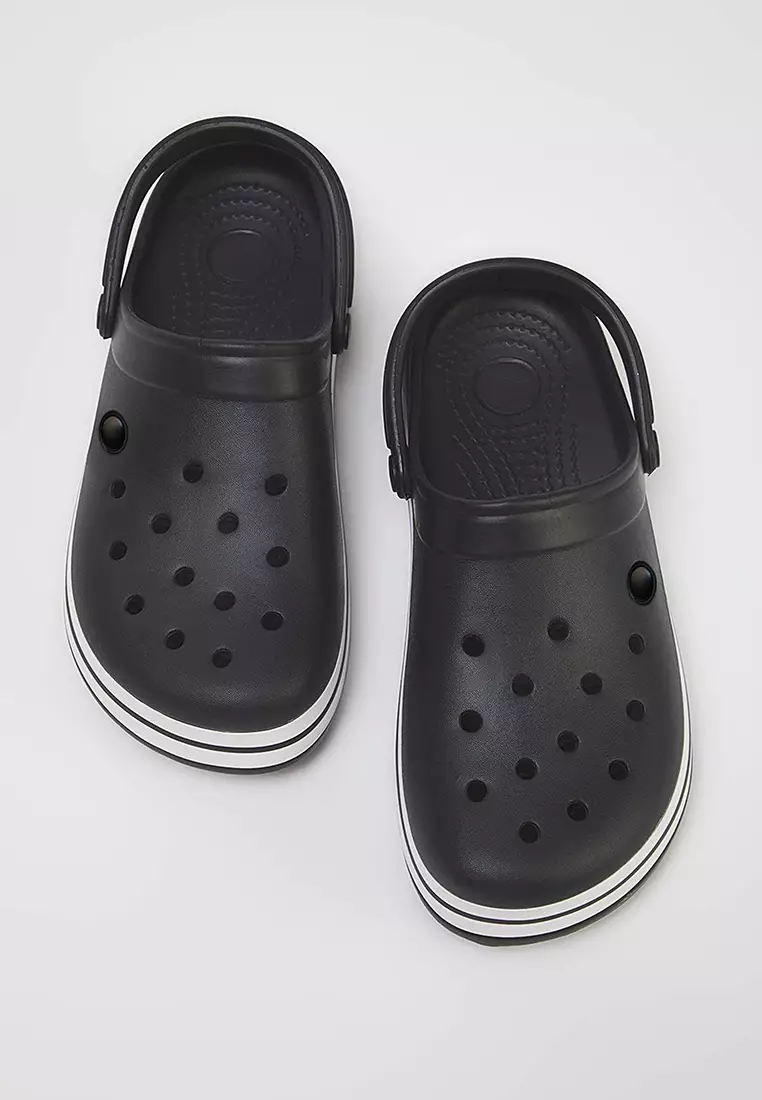 Black Closed Front Light Sole Men's Eva Sandals Slippers Takss25Te00056