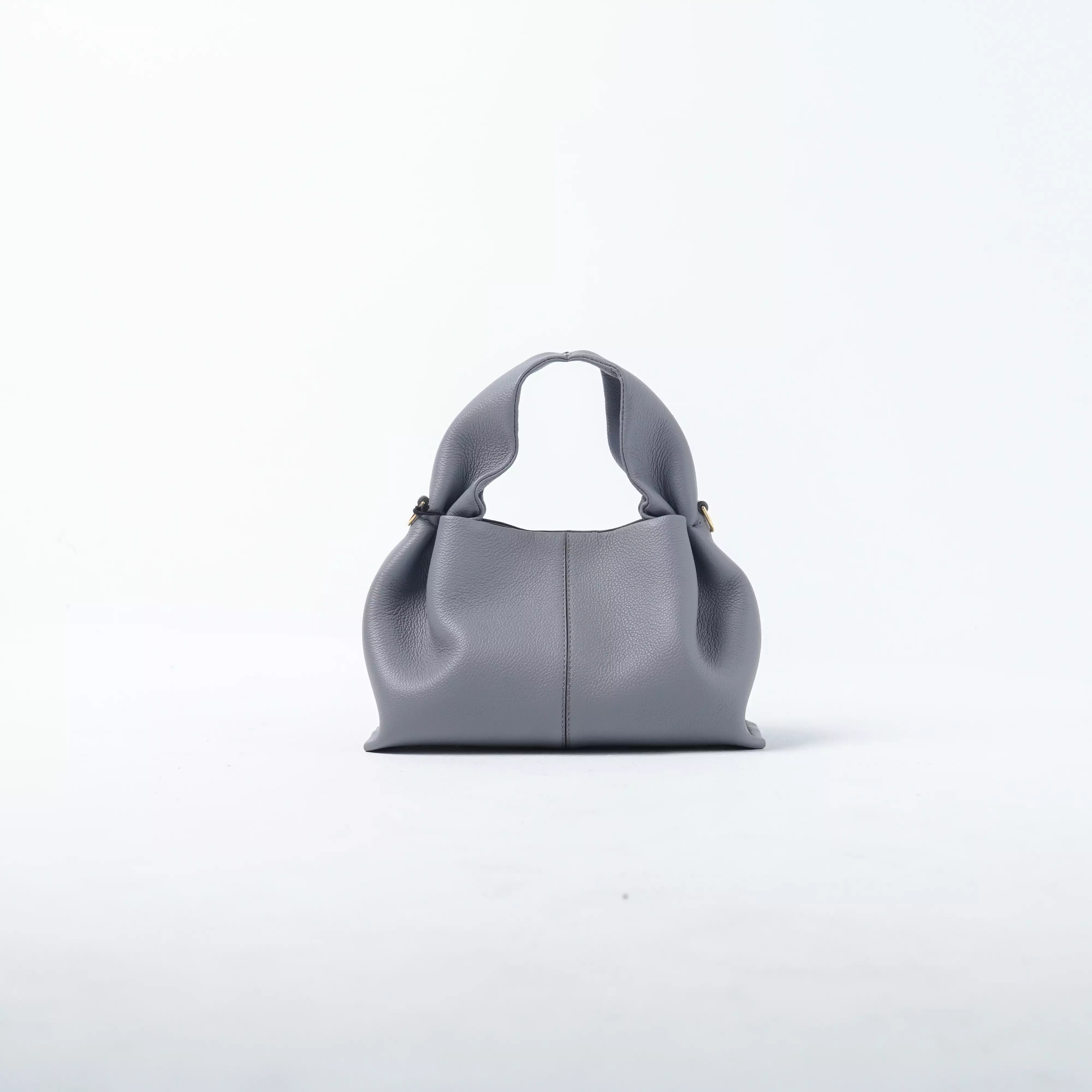 Tas POLENE NUMERO NEUF TEXTURED LEATHER GALET GREY SHOULDER BAG SMALL 100% ORIGINAL