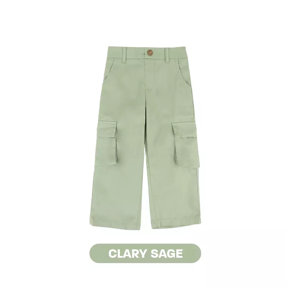 Mooi Celana Panjang Chinos Cargo Anak Perempuan Rachel Cargo Pants - Clary Sage