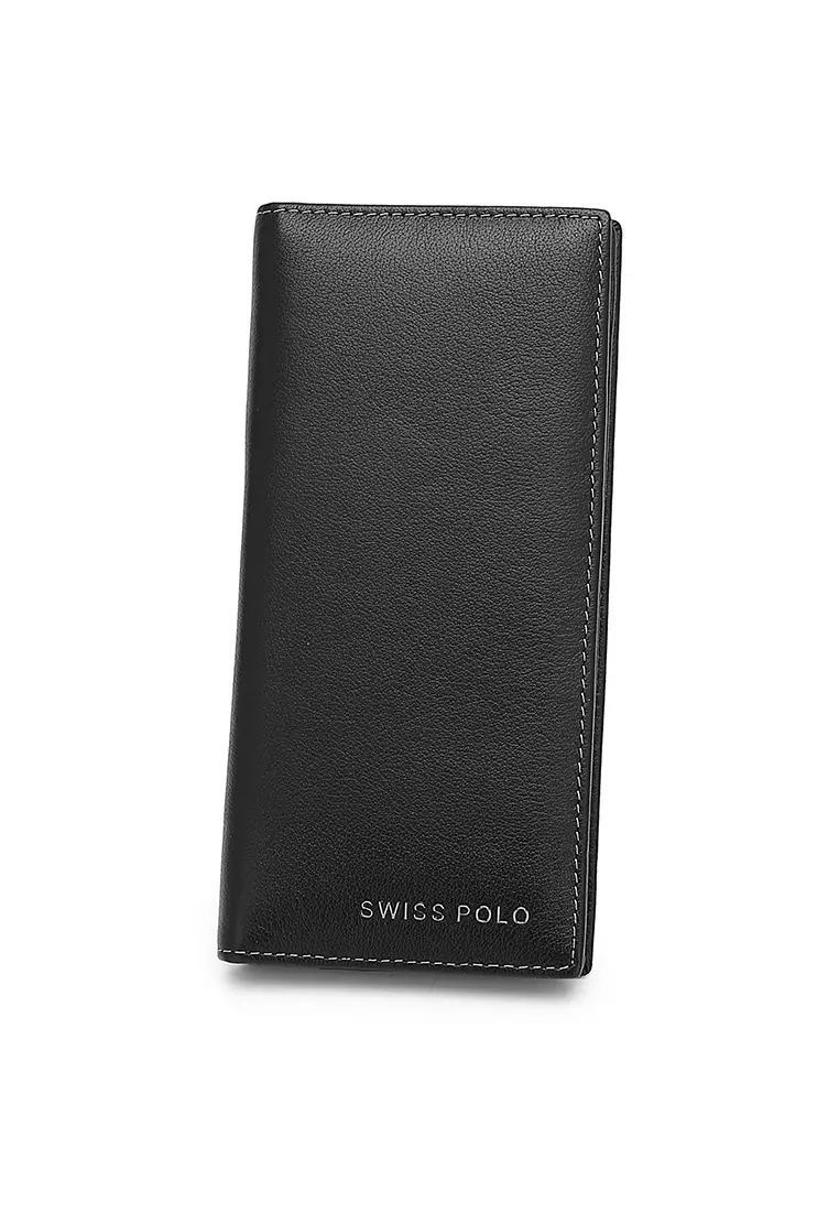 Men's Genuine Leather RFID Blocking Fortune Long Wallet (Genuine 皮具錢包) - 黑色