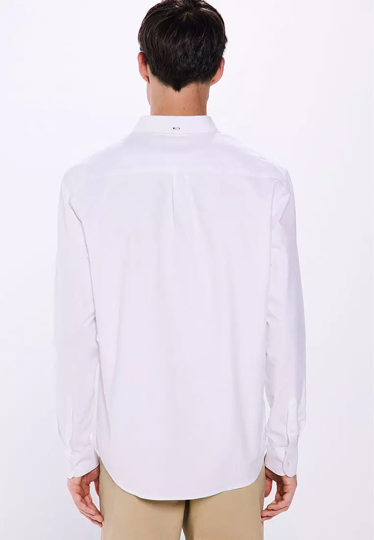 SPRINGFIELD Oxford Tencel Melange Shirt With Peach Men's Melange Shirt