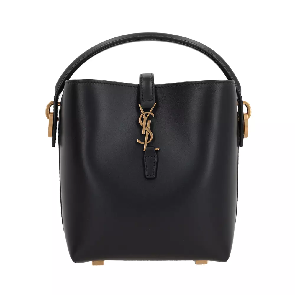 Jual SAINT LAURENT Le 37 Mini Bucket Bag Shiny Leather Black