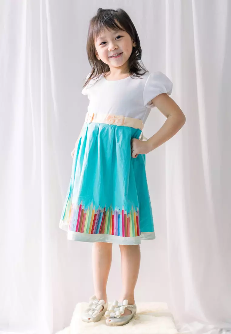 Two Mix Dress Anak Perempuan Bahan Katun - Baju Anak Wanita Fashion Usia 1-12 Tahun 4216