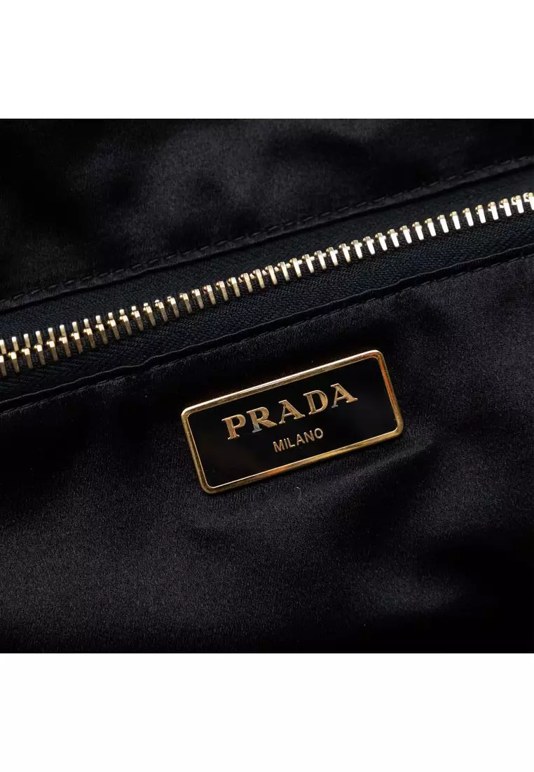Pre-Loved Prada Sequined Satin Stripes Tote