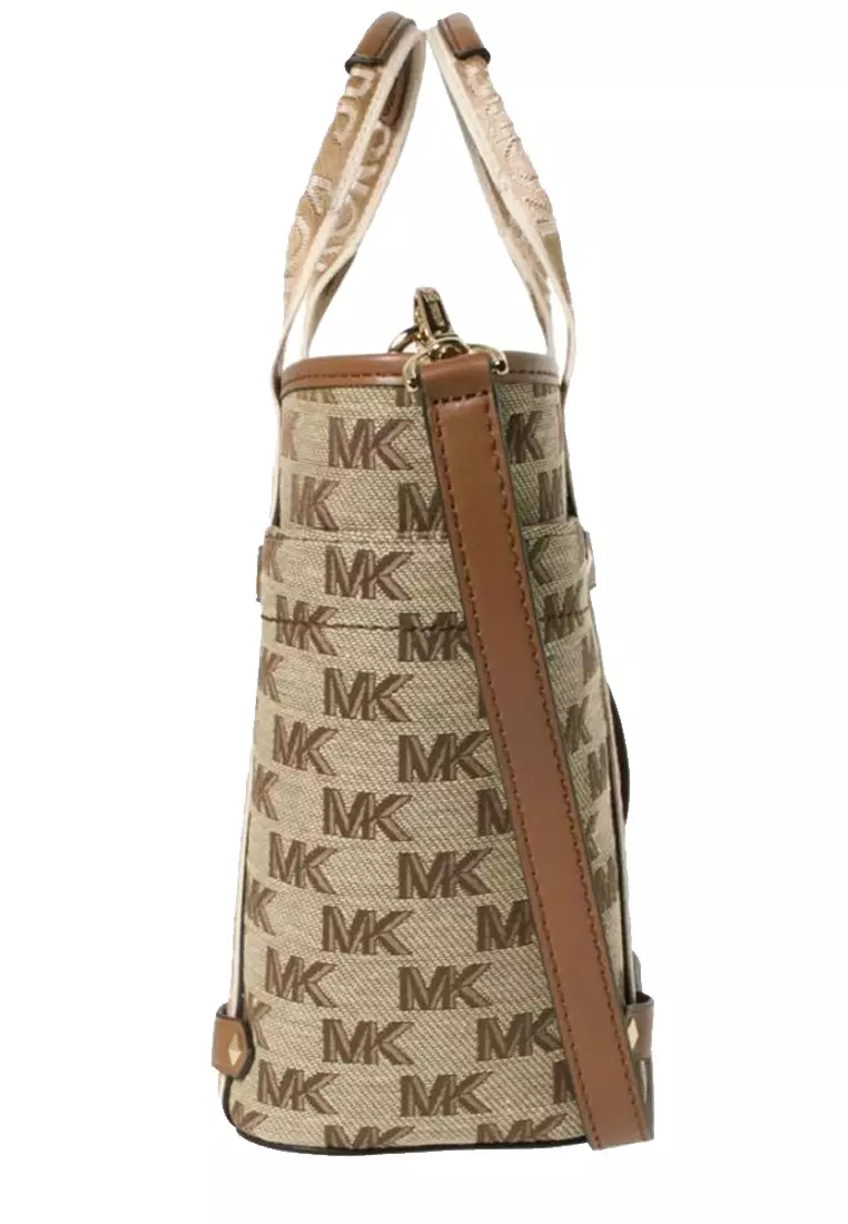 Maeve Logo Small Convertible Tote Bag in Beige/ Ebony 30S3S5VT1J