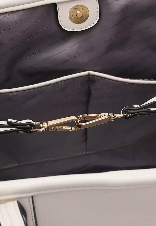 2-in-1 Tote Bag & Top Handle Bag - White