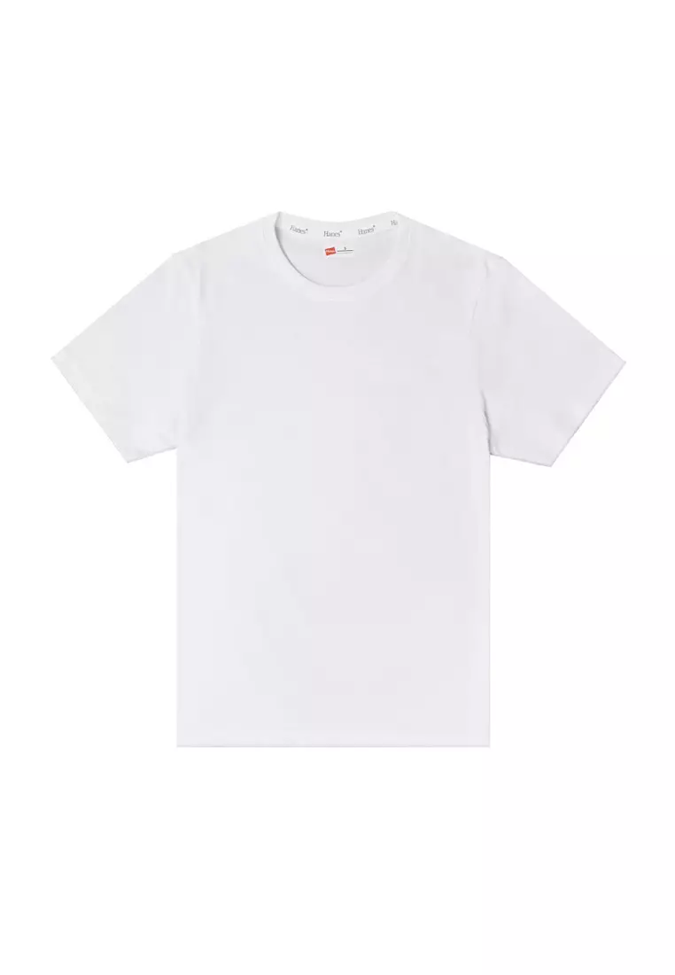 Mens White Round Neck T-Shirt