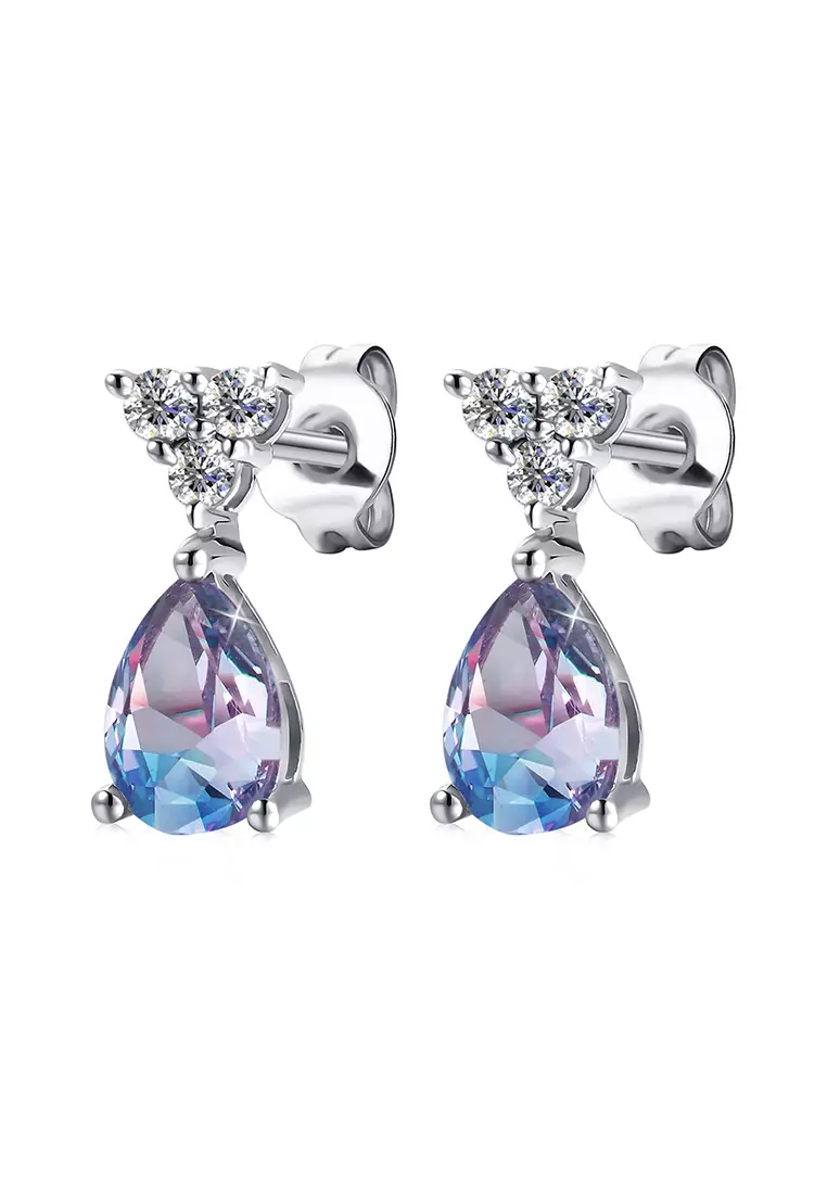 Alexandrite earrings hot sale white gold