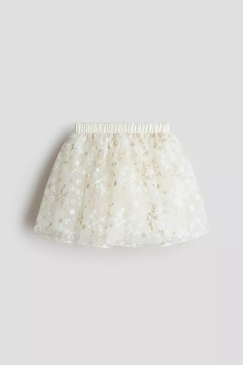 Embroidered tulle skirt