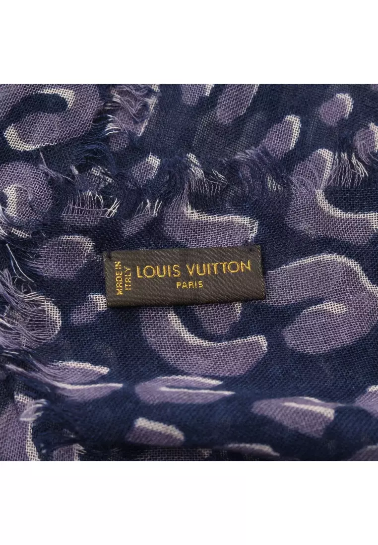 AUTHENTIC Louis Vuitton Leopard Monogram Silk Scarf - Pre-Owned