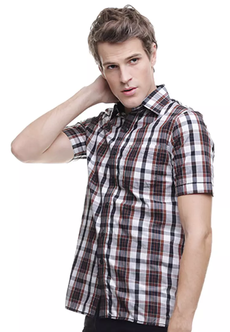 LGS - Kemeja Casual - Motif Kotak - Coklat - Regular Fit - CSH.270.W570.979.C