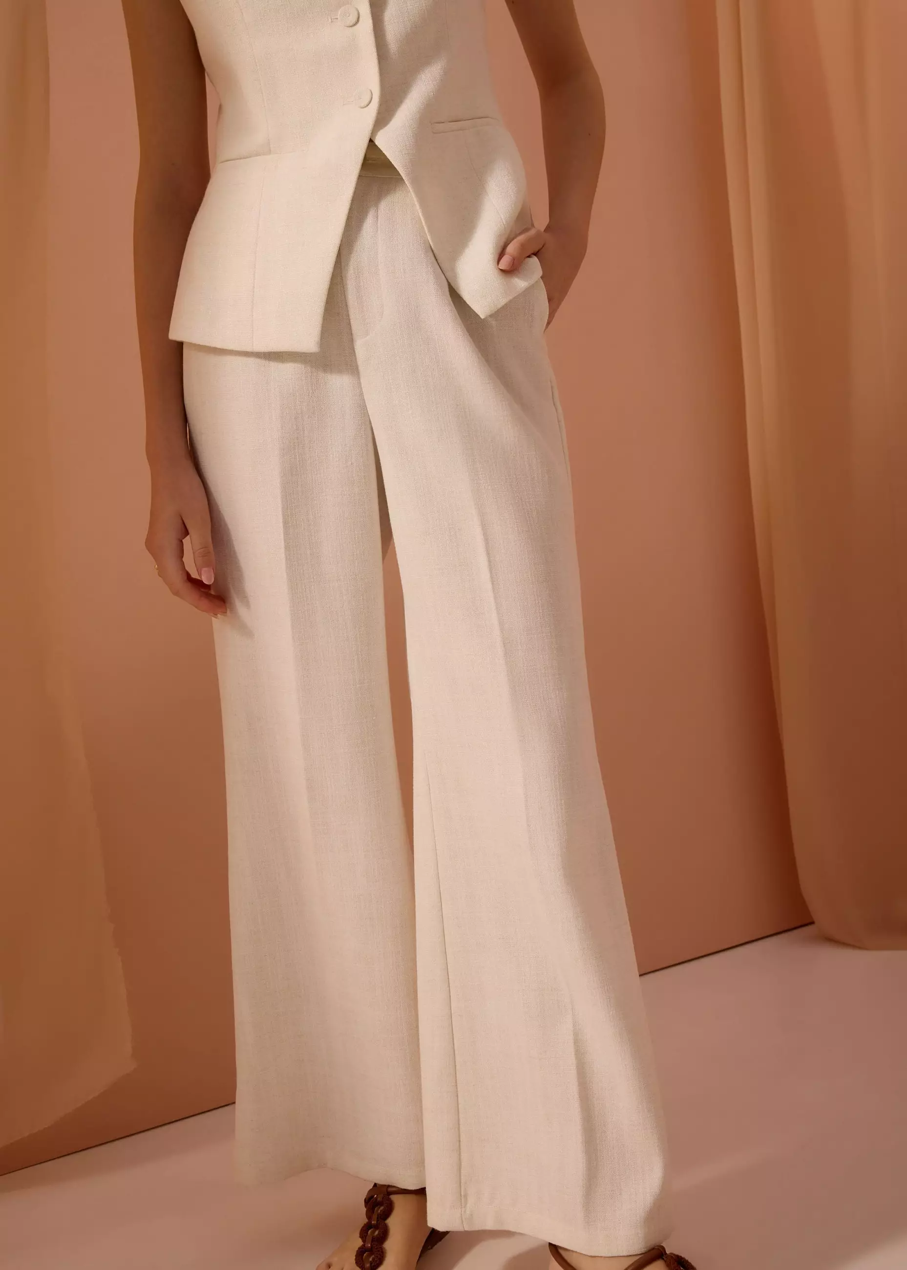 Celana Panjang Wanita - Leggy™ Pvara Textured Flare Pants