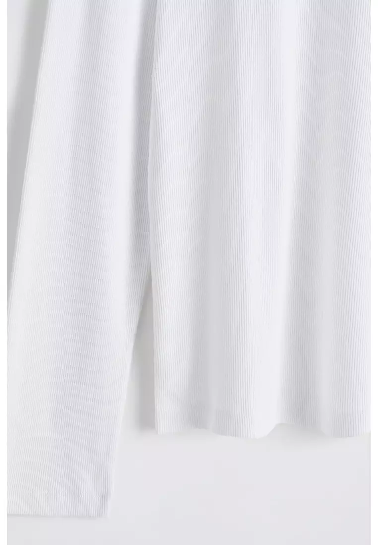 SLIM RIBBED COTTON LONG-SLEEVED T-SHIRT