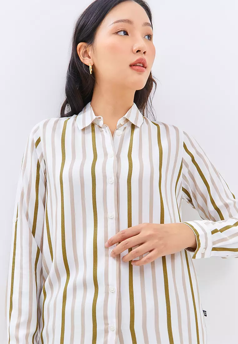 C2 Grozny Khaki Kemeja Casual Wanita