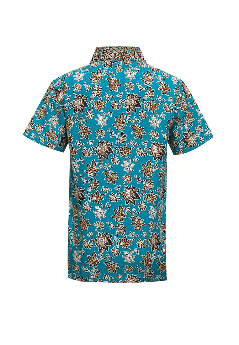 Baju Batik Anak Laki Laki Azel Green Lengan Pendek