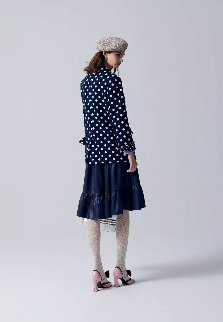 Polka Dot Mid Length Blazer