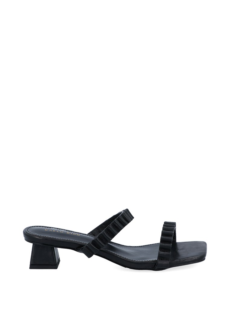 Black Stripy Sandals