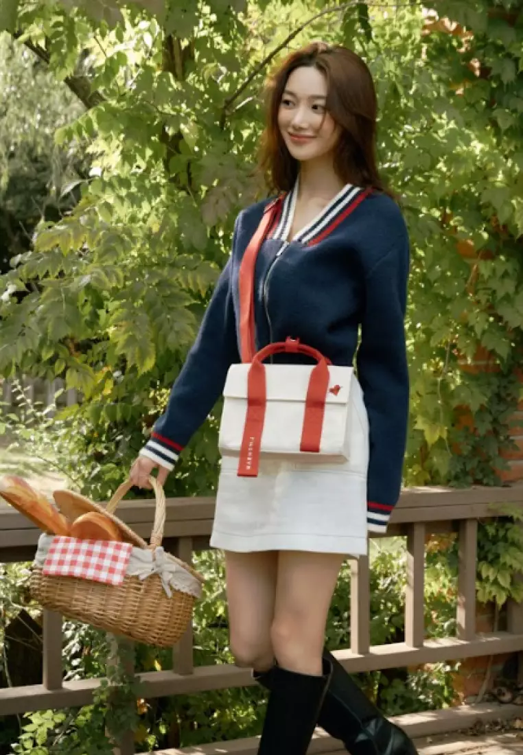 ROY NANO Canvas Crossbody Bag Heart Signal