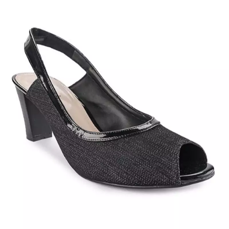 Celia Sepatu sandal wanita sling back hak 7 cm - Black