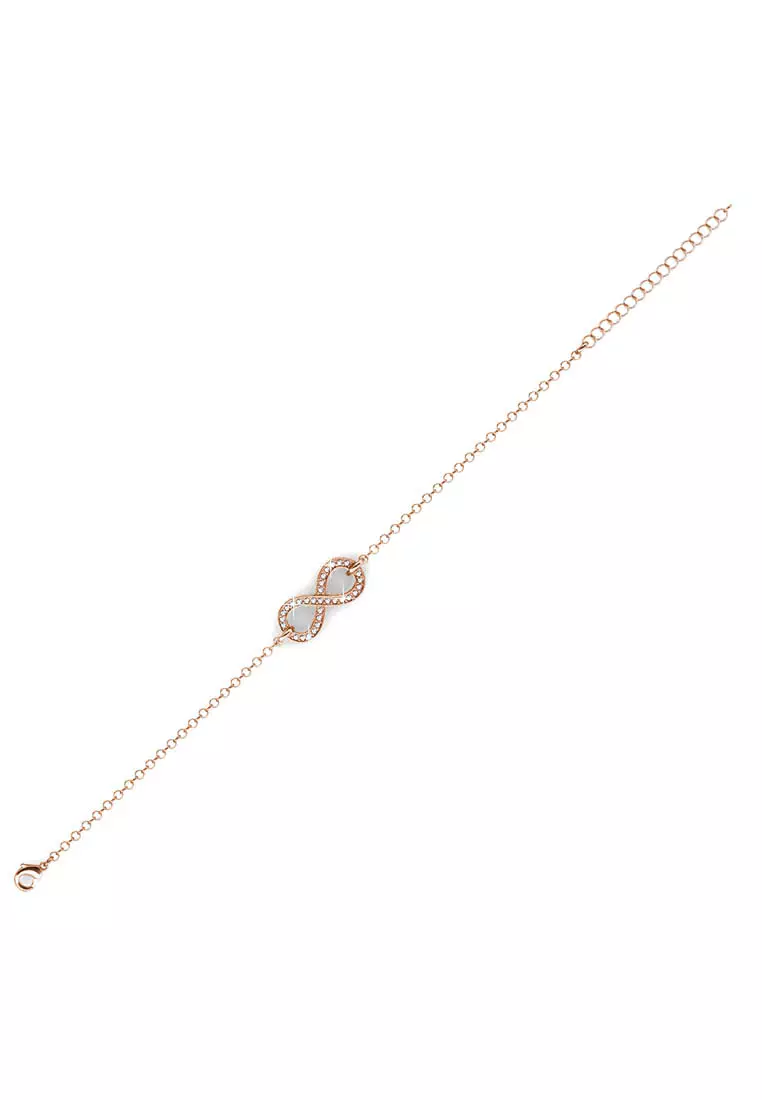 Infinity Eight Bracelet Rose Gold - Gelang crystal Swarovski by Her Jewellery