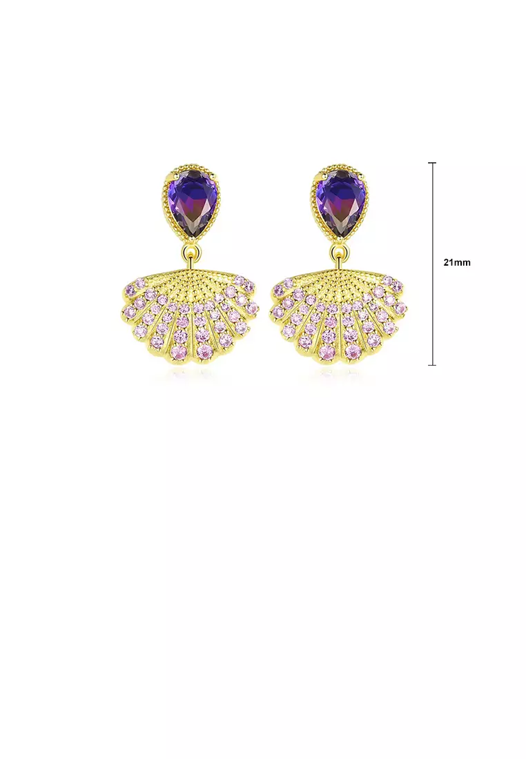 Purple best sale shell earrings