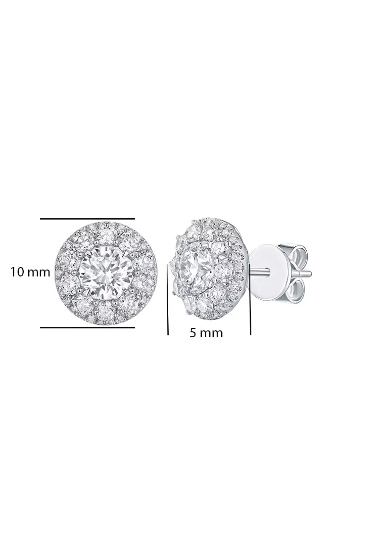 Lab Grown Diamond 2.00ct Halo Stud Earrings