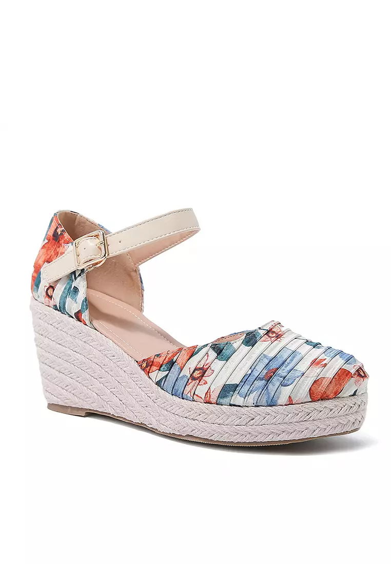 7.5CM Strap Cotton Printed Wedge Espadrilles WTY158-8