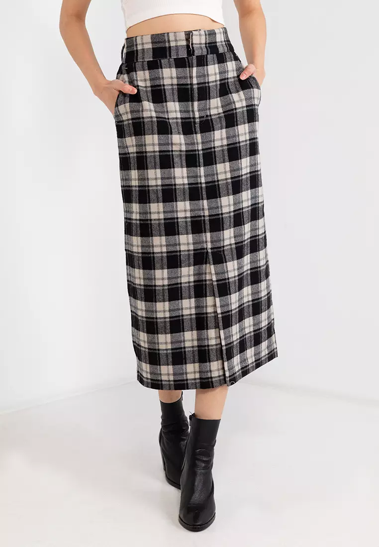 Plaid shop skirt malaysia