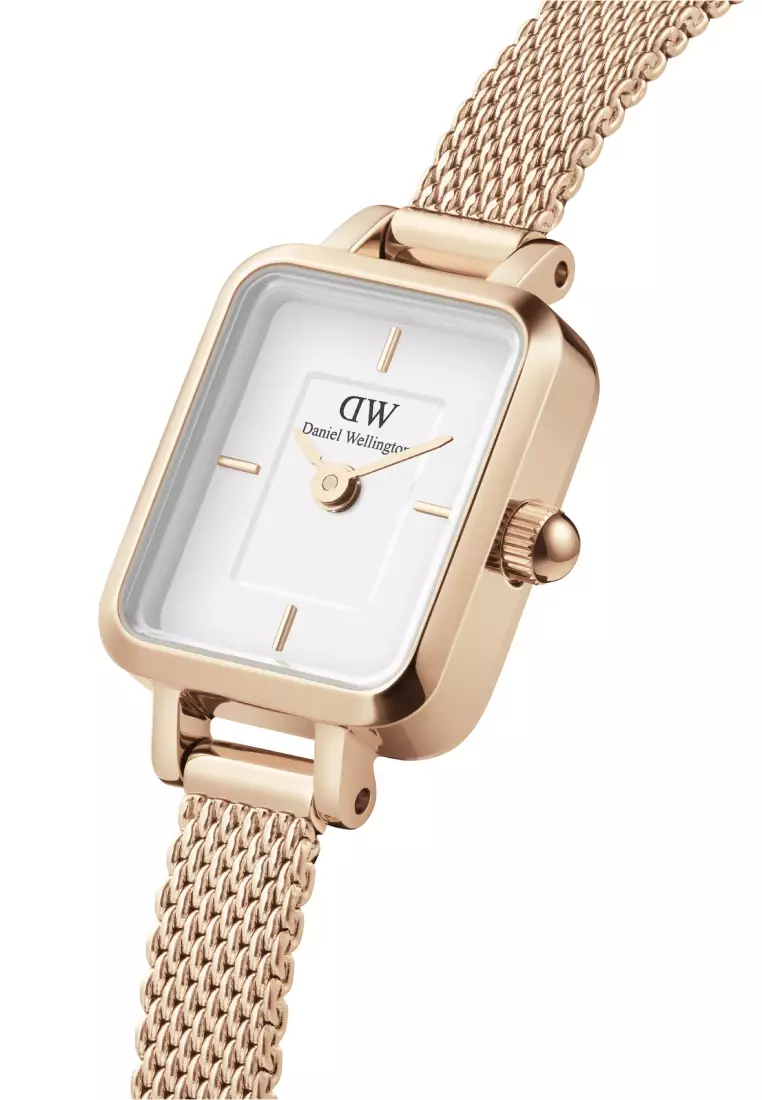 Quadro Mini Melrose Rose Gold - Fashion Watch for women - Stainless Steel Strap Watch - Female Watch - DW Official - Authentic