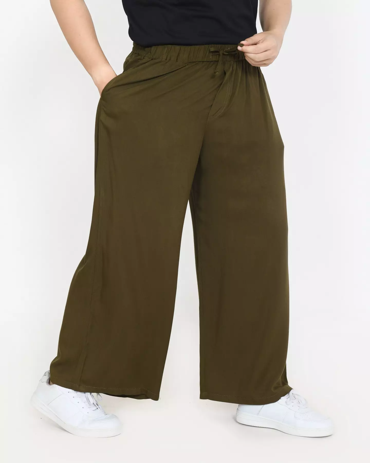 Dio Cotton Wide Legged Pants [ARMY] Size L-XXL