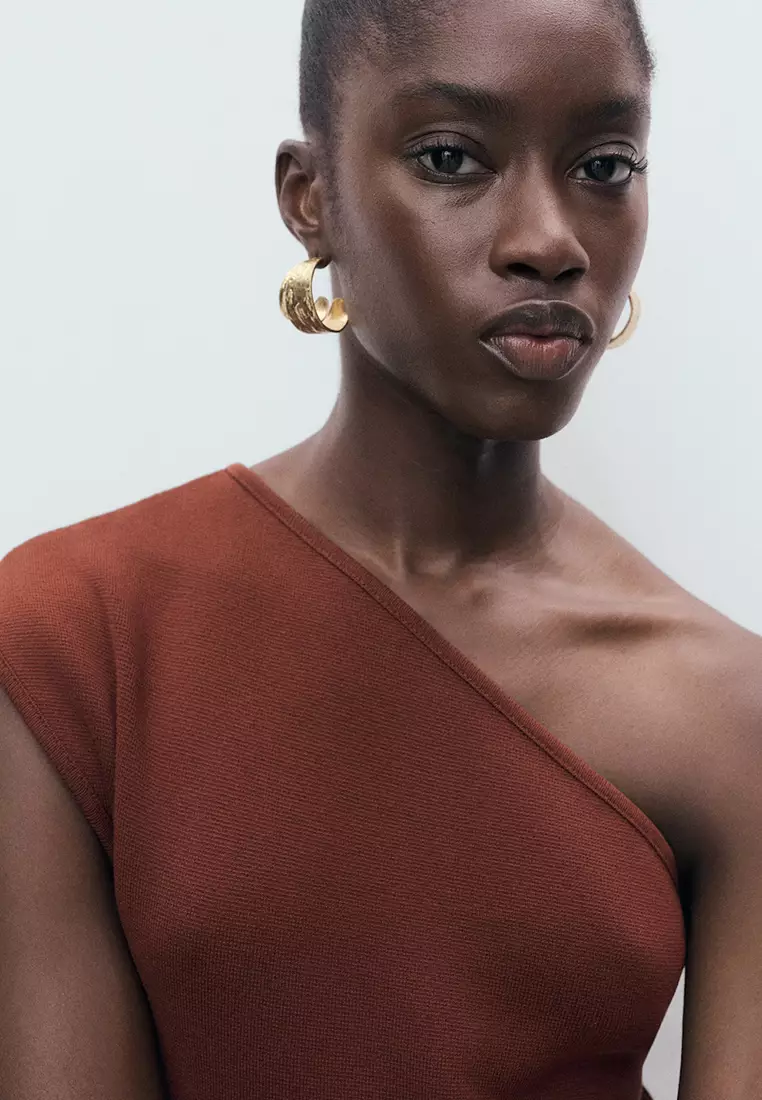 Asymmetrical Combined-Knit Dress