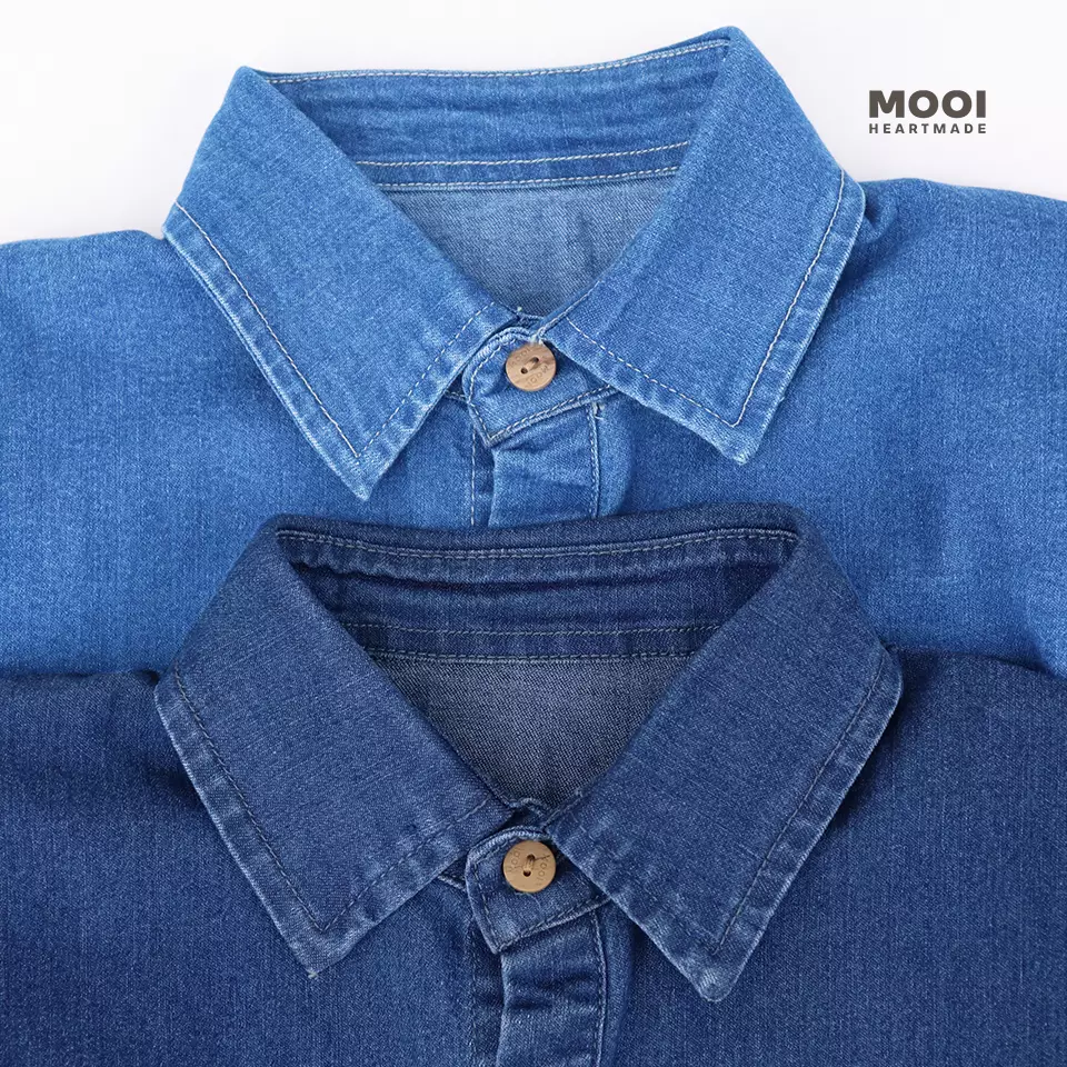 Mooi Kemeja Jeans Anak Sean Denim Shirt - Dark Blue